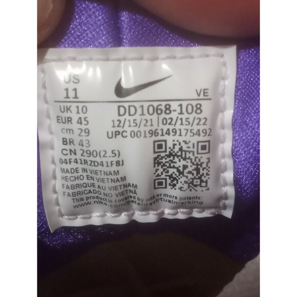 Nike Air Huarache Hyper Grape White Mens 11 Sneaker Shoes DD1068-108 - Picture 2 of 13